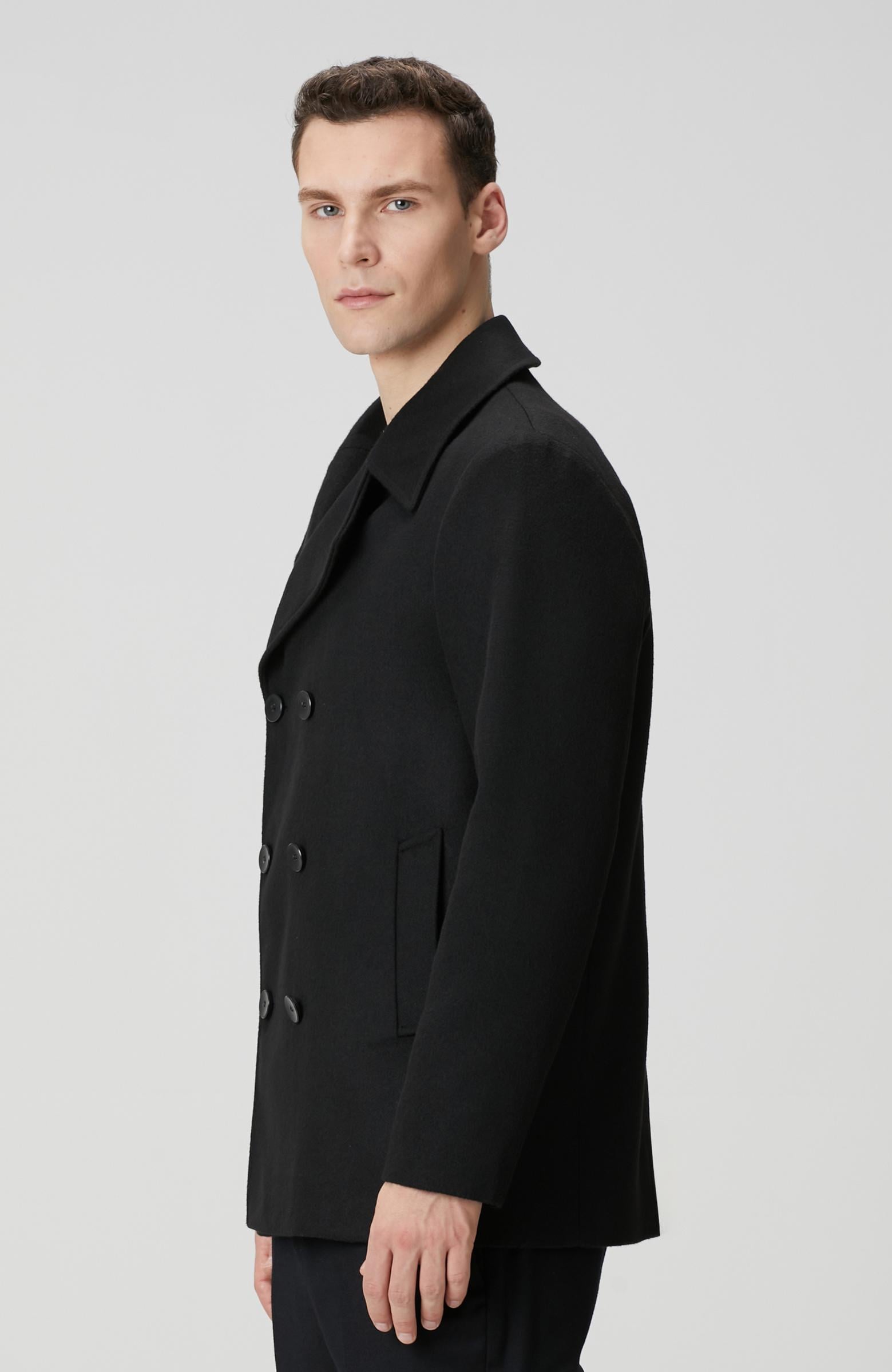 Network Erkek Siyah Kruvaze Gemici Kaban