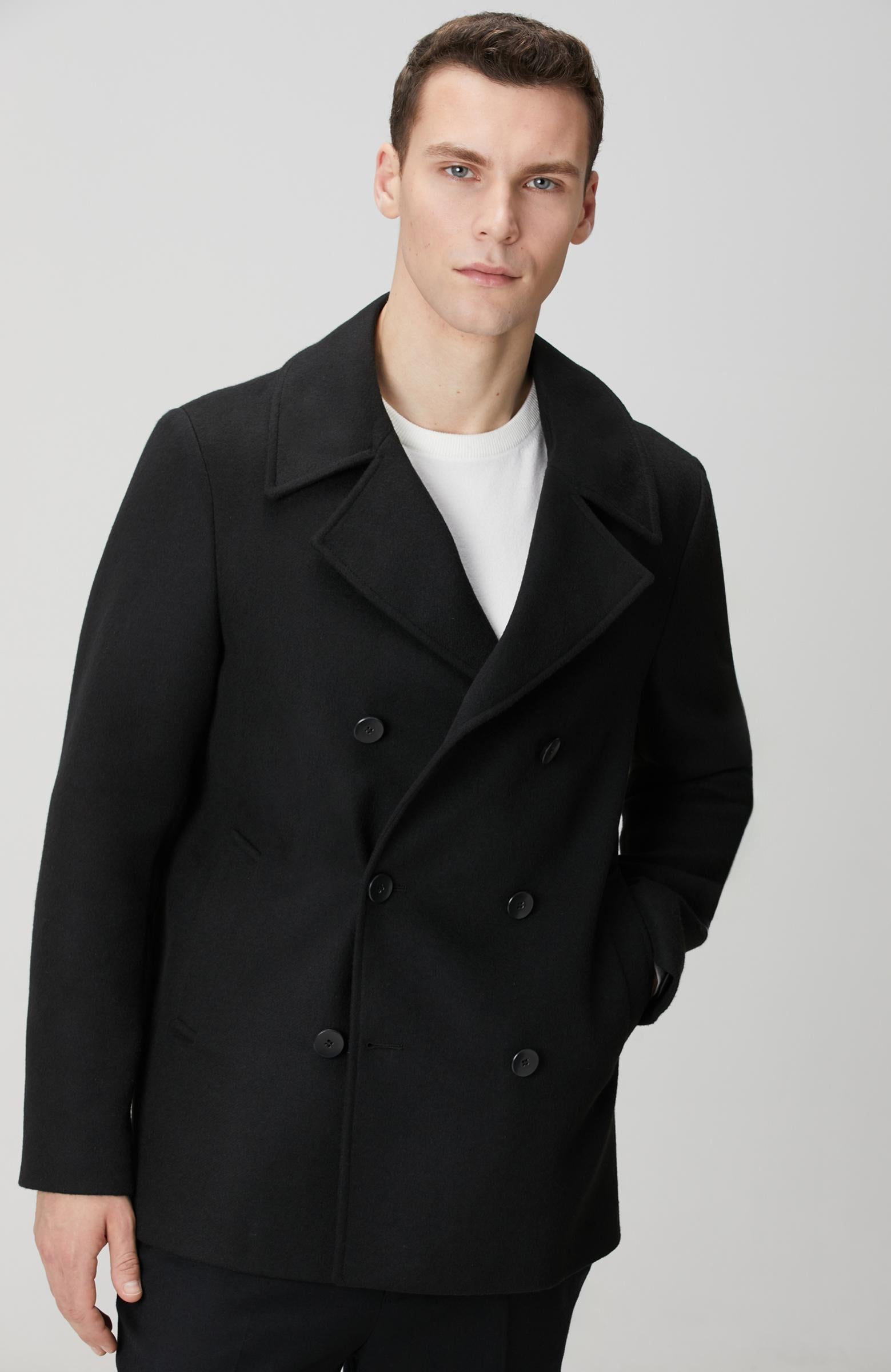 Network Erkek Siyah Kruvaze Gemici Kaban