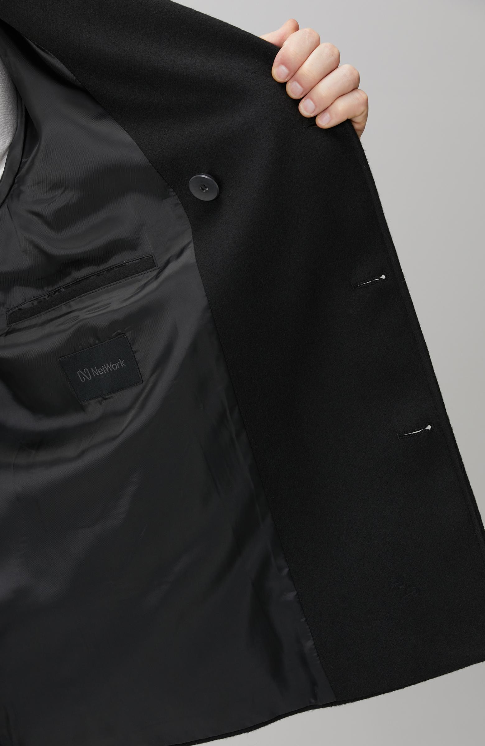 Network Erkek Siyah Kruvaze Gemici Kaban