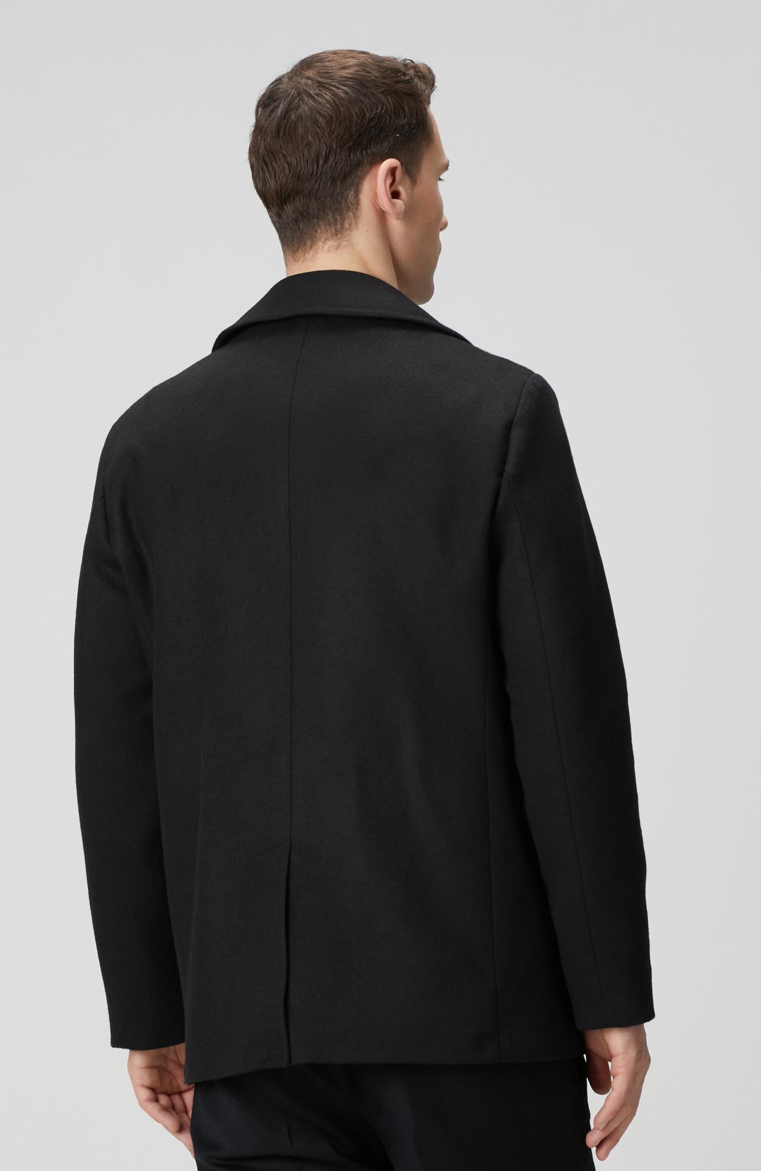  Network Erkek Siyah Kruvaze Gemici Kaban