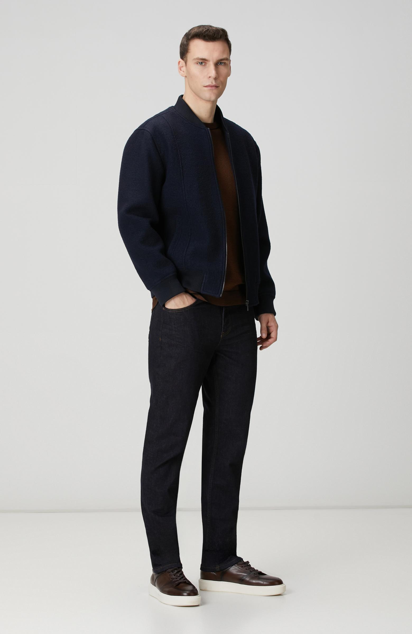 Network Erkek Kahverengi Kolu Jakar Detaylı Triko Kazak