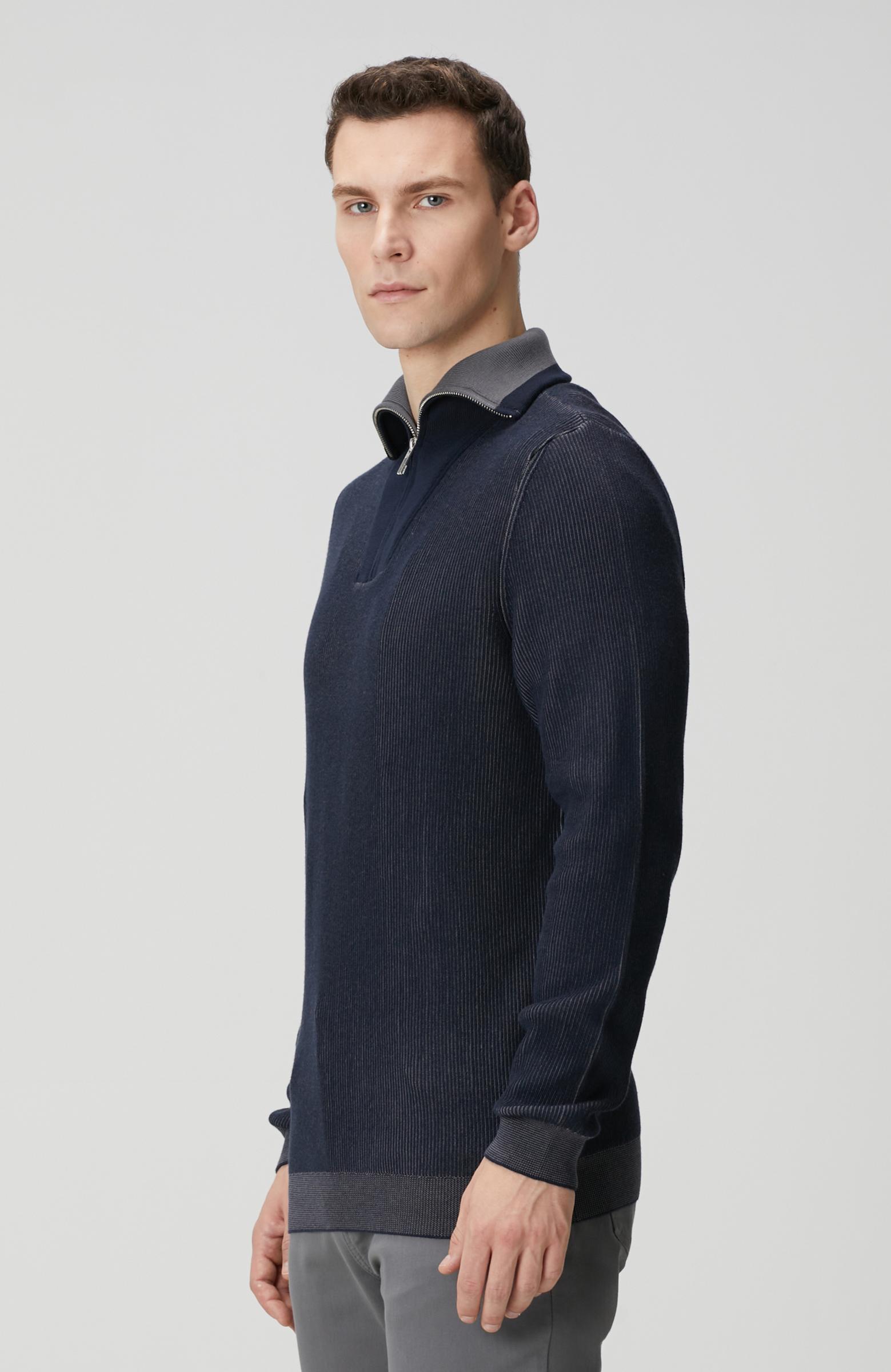 Network Erkek Lacivert Dik Yaka Çift Renk Kazak