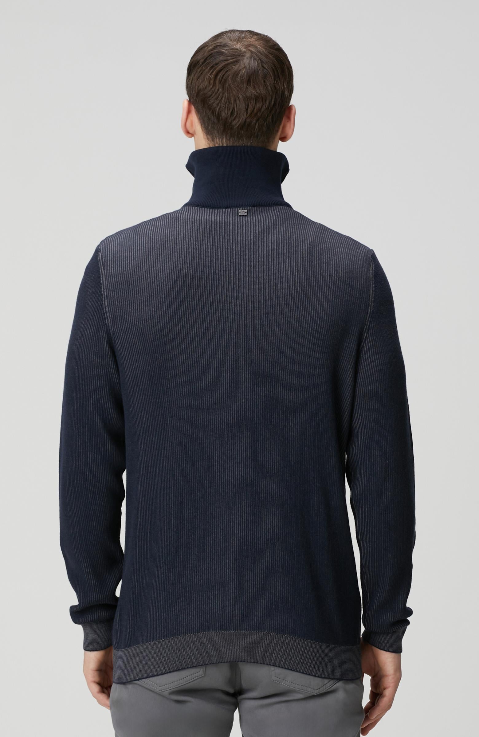 Network Erkek Lacivert Dik Yaka Çift Renk Kazak