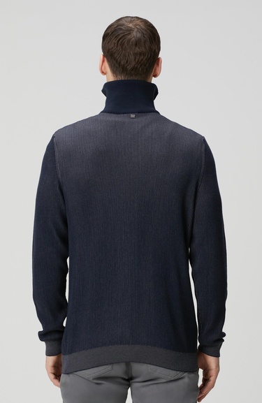  Network Erkek Lacivert Dik Yaka Çift Renk Kazak