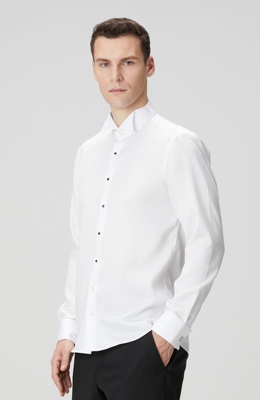  Network Erkek Non-Iron Beyaz Smokin Gömlek