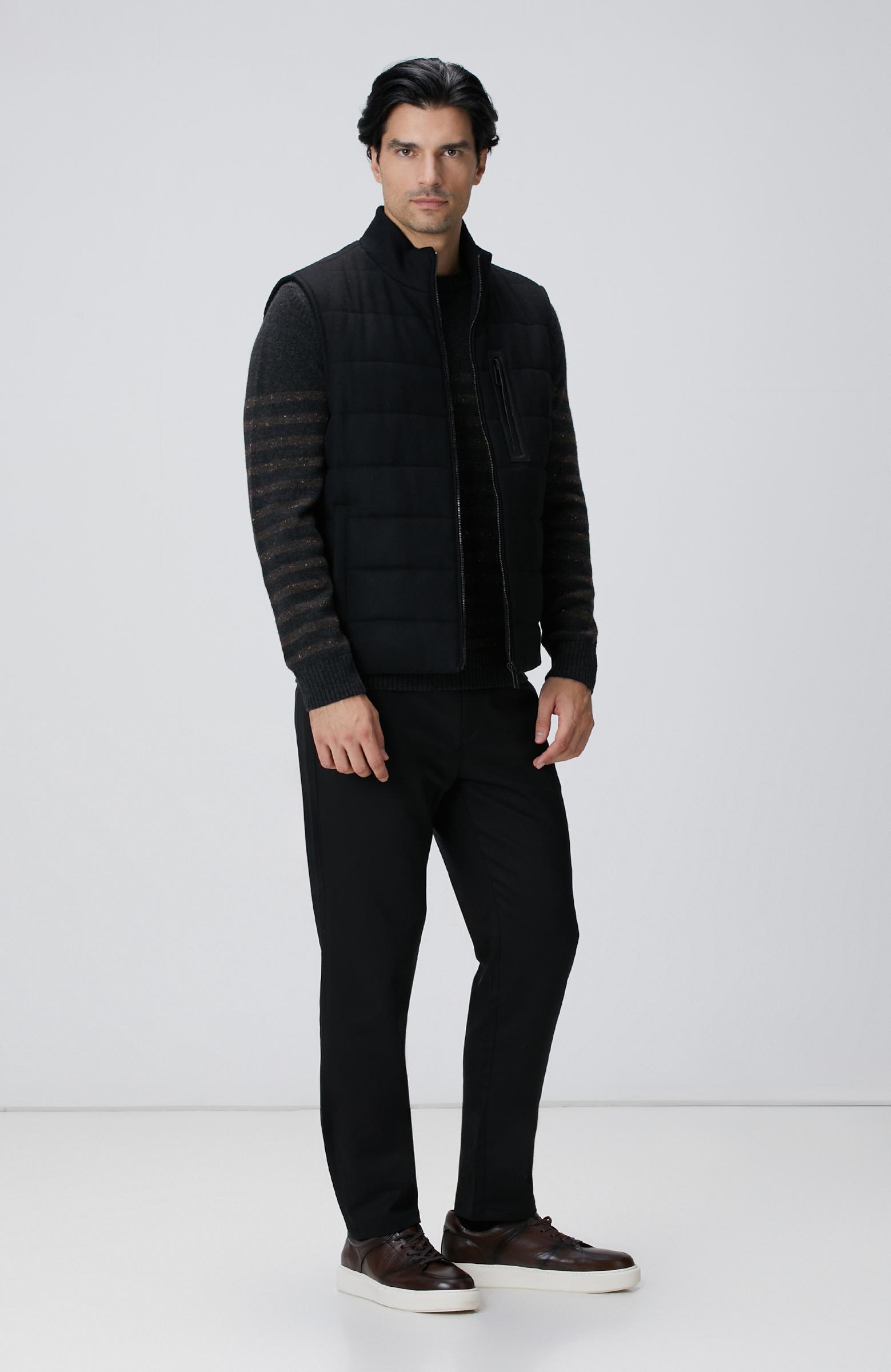 Network Erkek Antrasit Çizgi Desenli Yün Kaşmir Karışımlı Kazak
