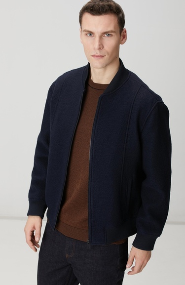  Network Erkek Lacivert Yün Mont