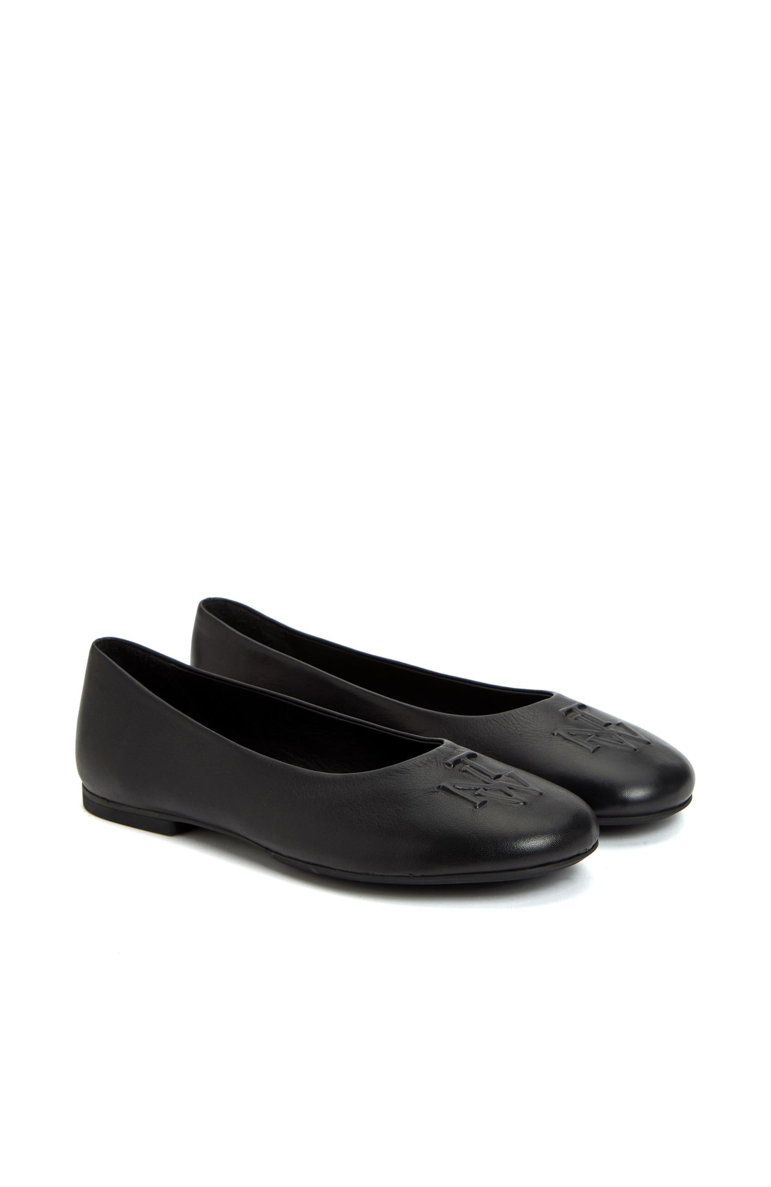  Network Kadın Siyah Deri Babet