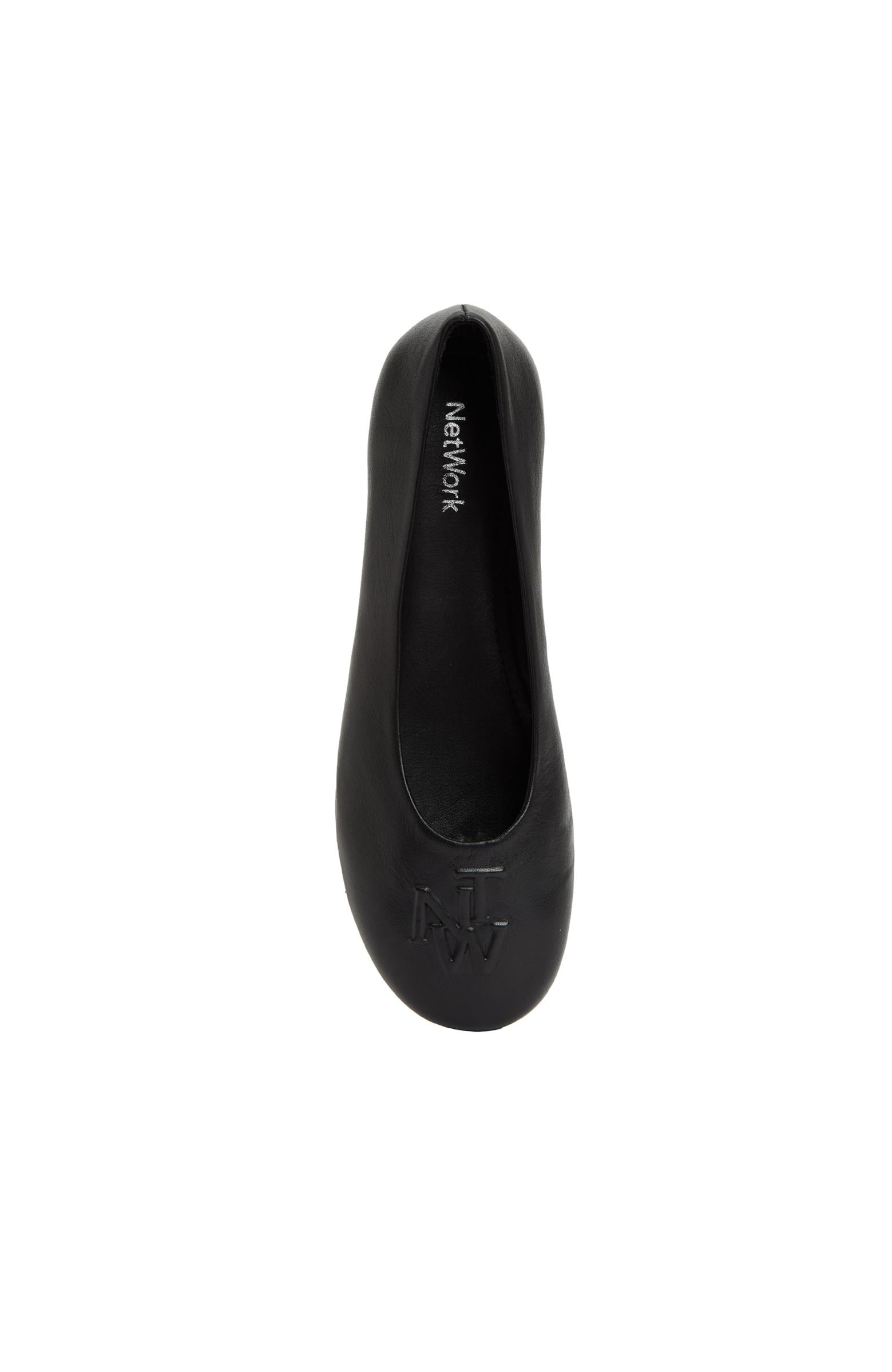 Network Kadın Siyah Deri Babet