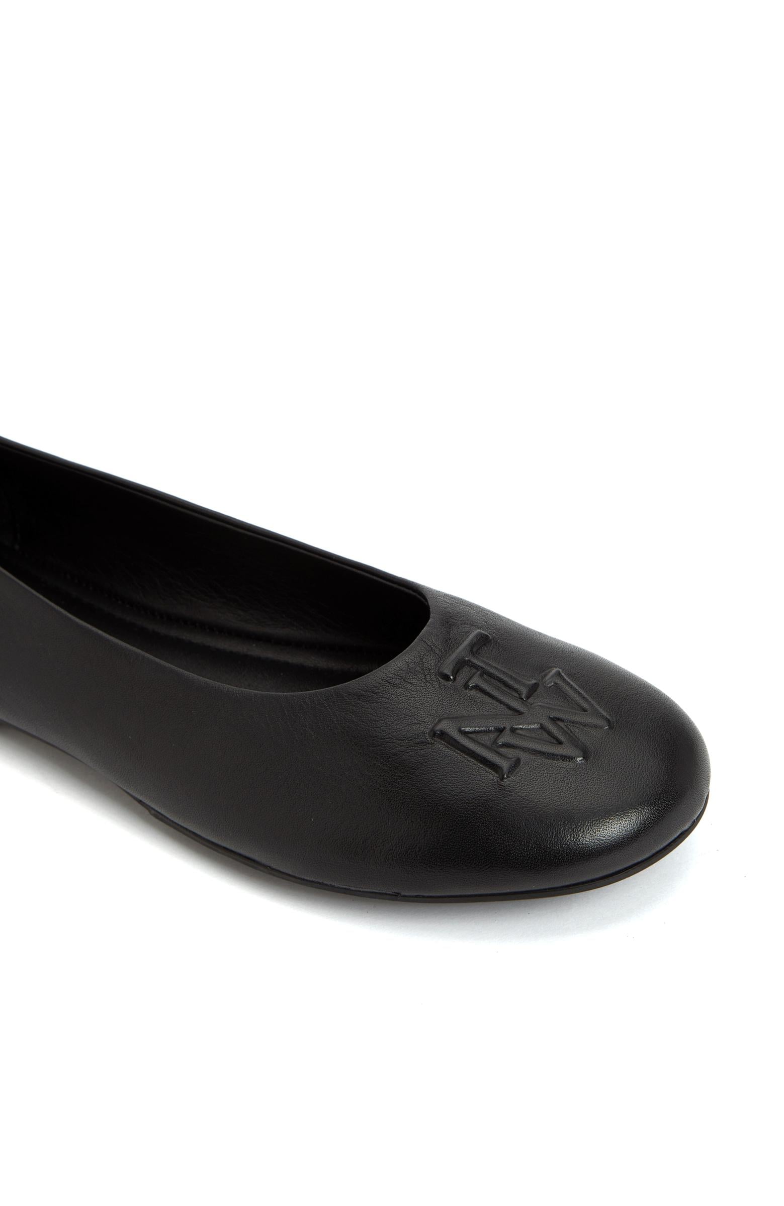 Network Kadın Siyah Deri Babet