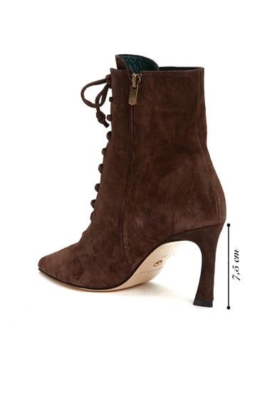  George Hogg Kadın Kahverengi Bağcıklı Topuklu Süet Deri Bot