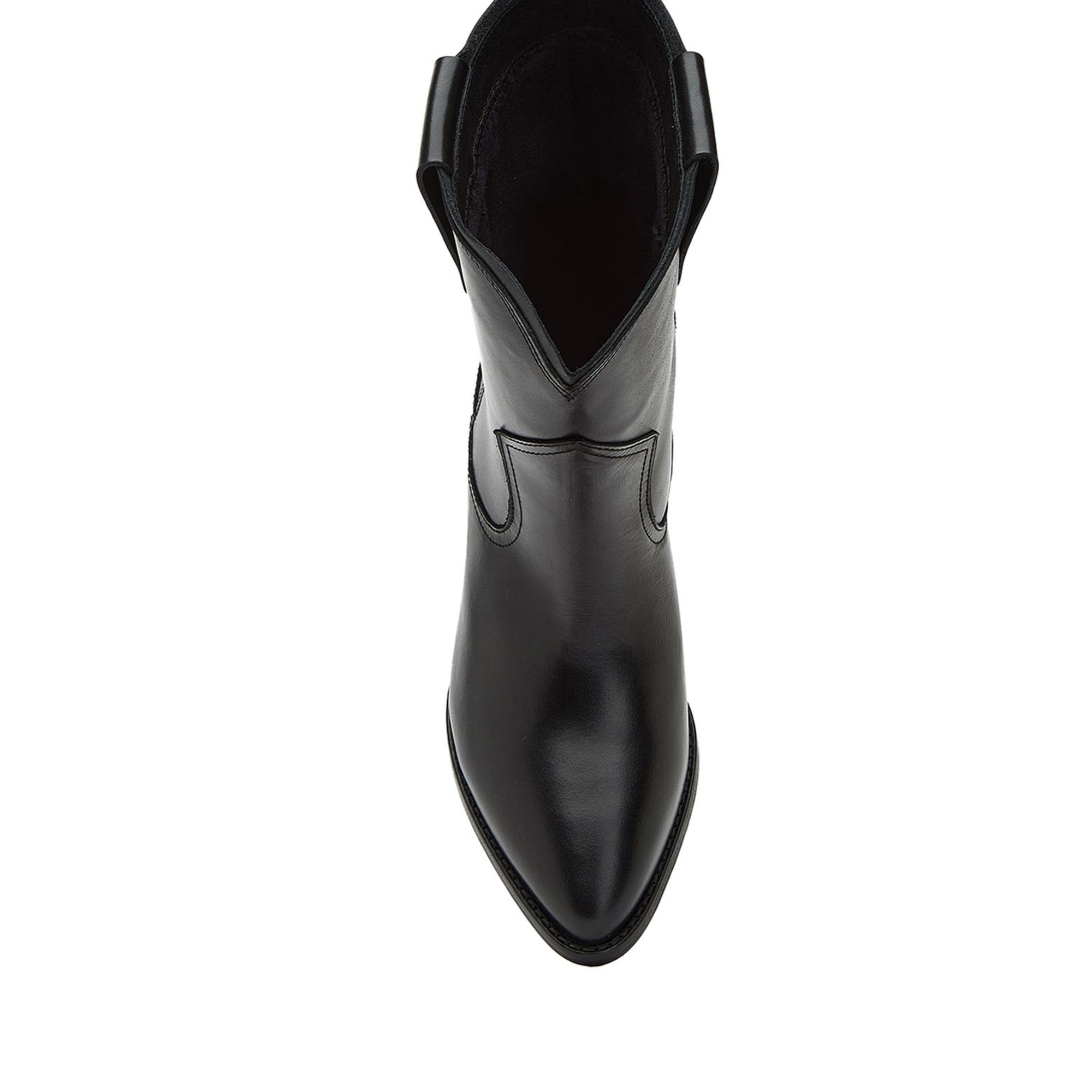 Divarese Kadın Siyah Western Deri Bot