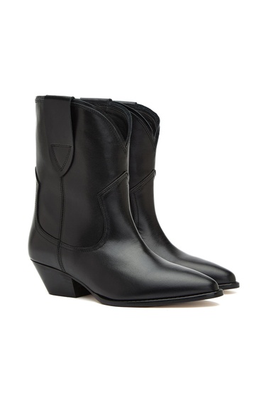  Divarese Kadın Siyah Western Deri Bot