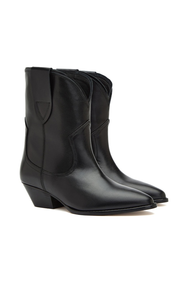  Divarese Kadın Siyah Western Deri Bot