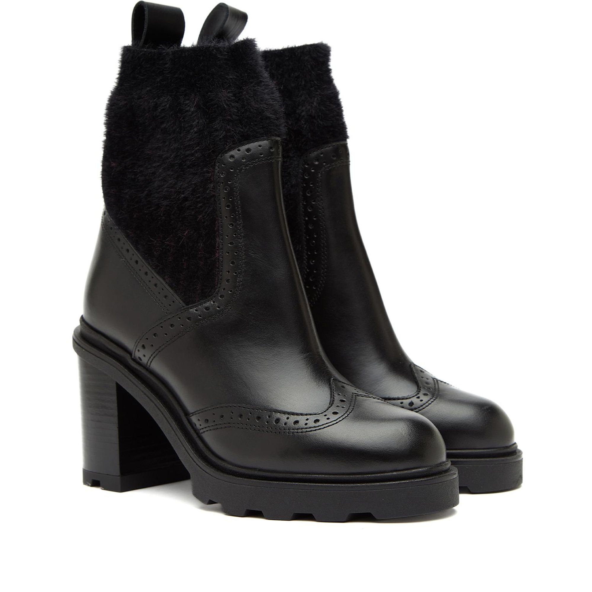 Divarese Kadın Siyah Triko Detaylı Deri Bot