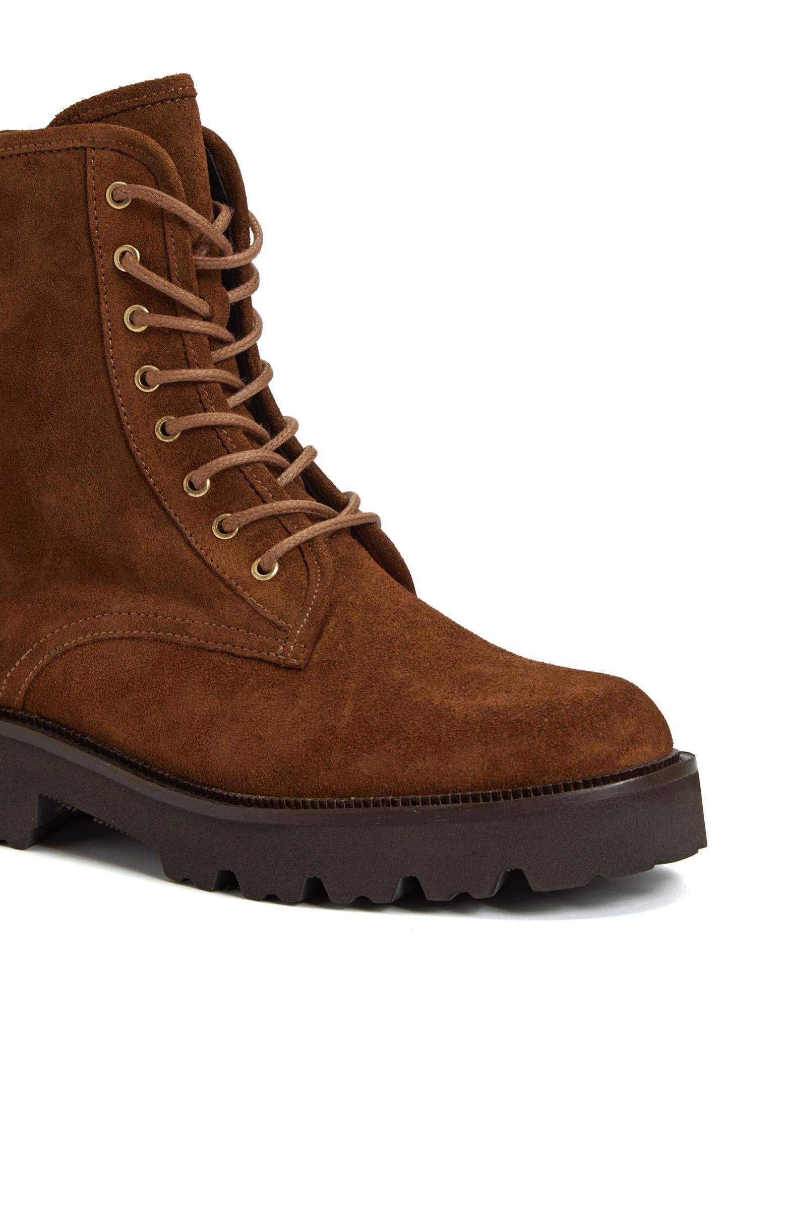 Divarese Kadın Hardal Postal Süet Deri Bot