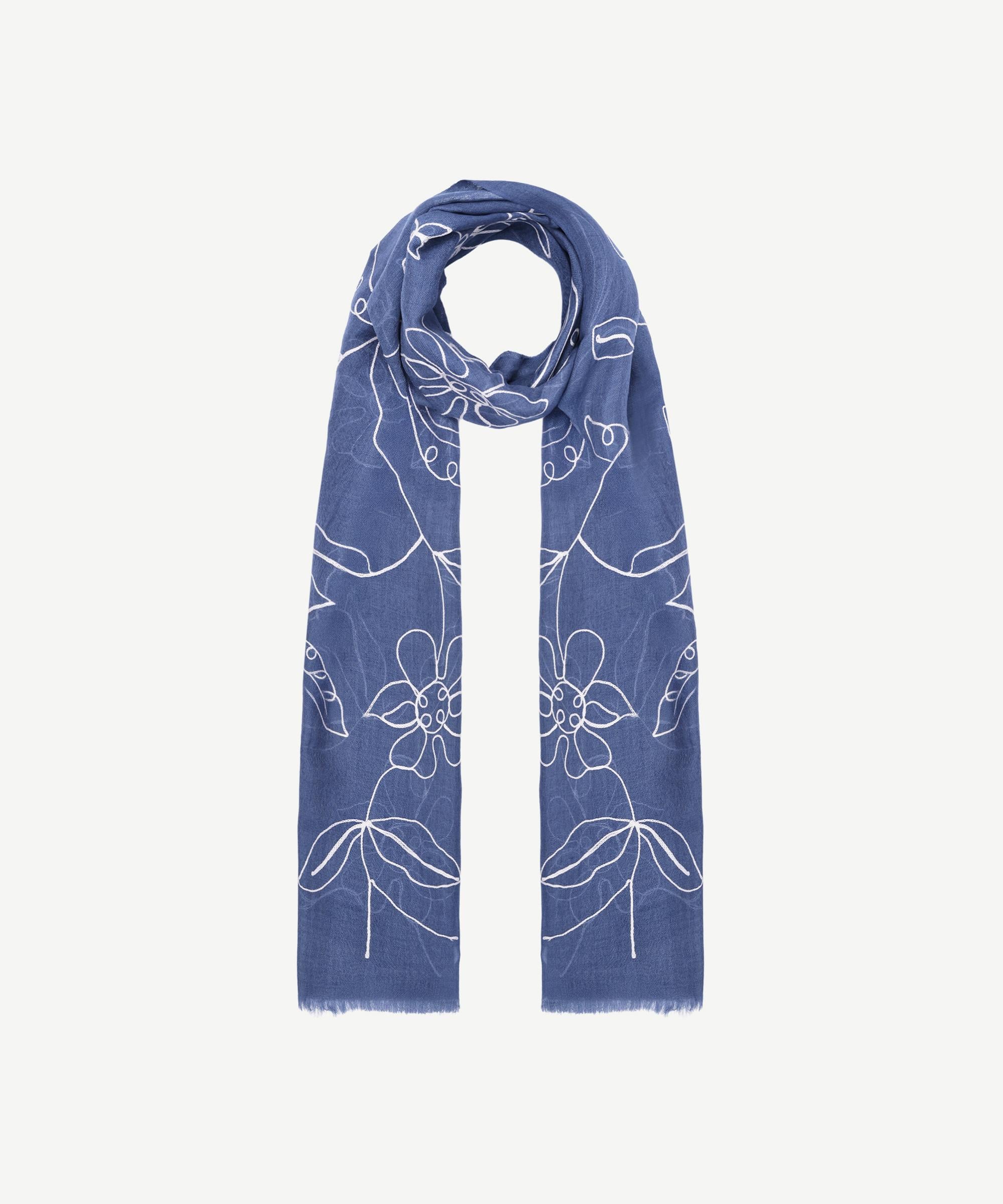  YARGICI Çiçek Nakışlı Yün Şal