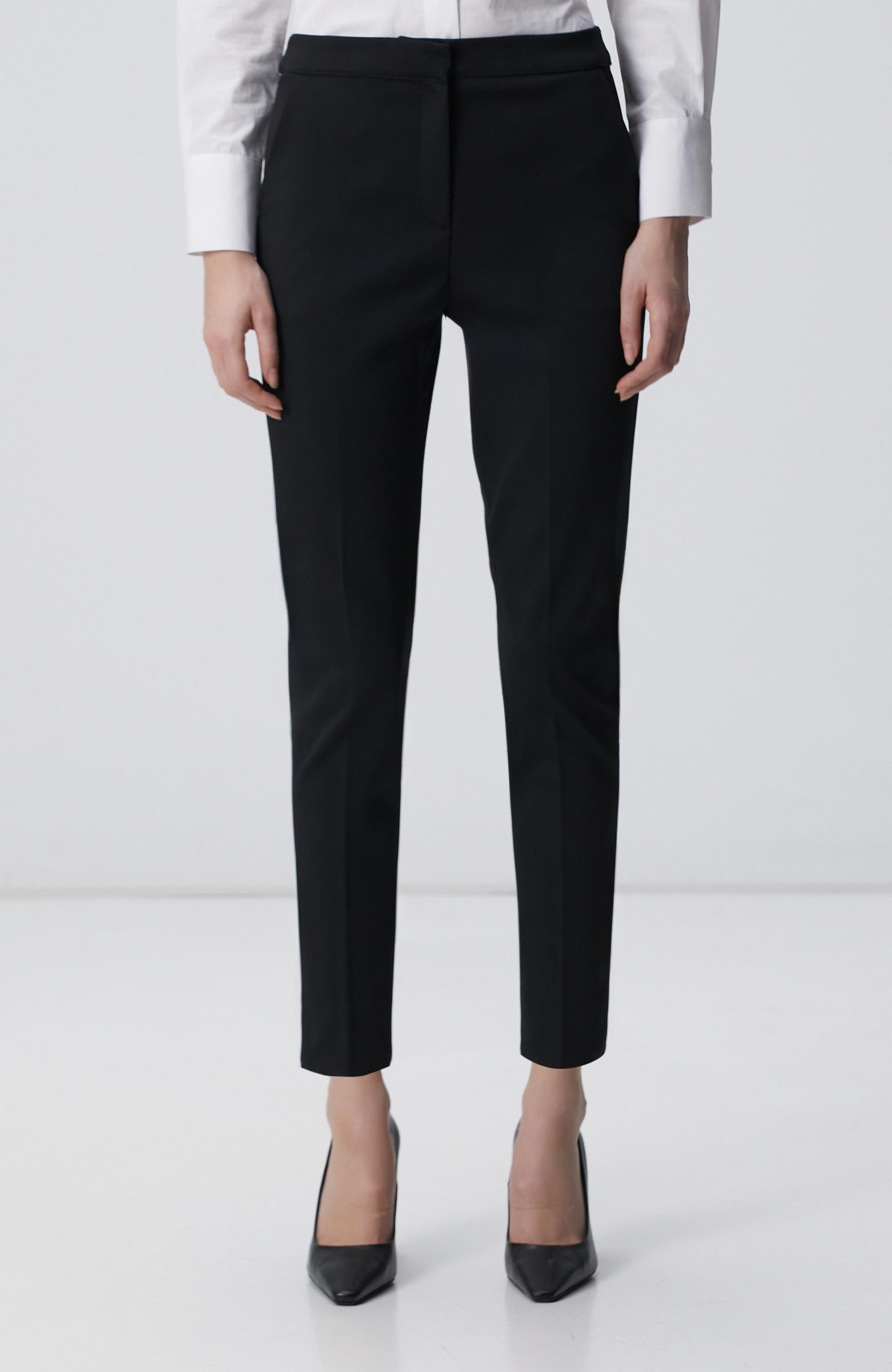 Network Kadın Siyah Kemeri Lastik Detaylı Pantolon