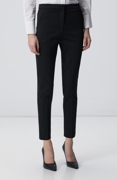  Network Kadın Siyah Kemeri Lastik Detaylı Pantolon