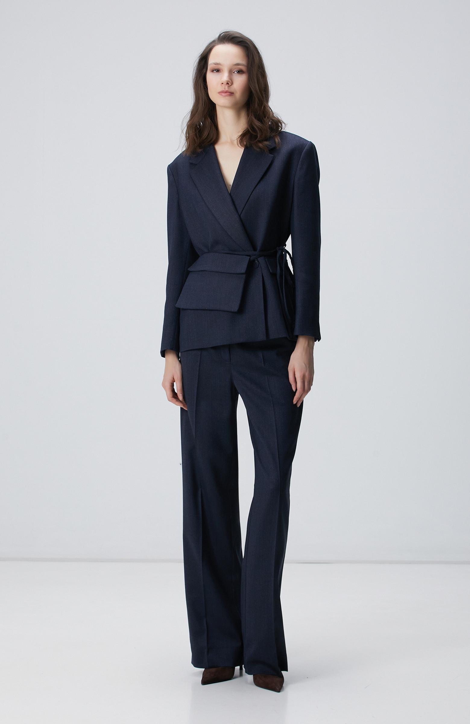 Network Kadın Lacivert Yün Karışımlı Pantolon