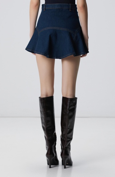  Network Kadın Koyu Indigo Mavi Denim Etek
