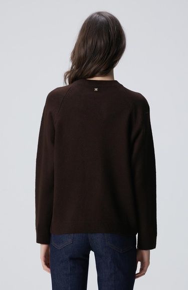  Network Kadın Kahverengi Bisiklet Yaka Taş İşlemeli Kazak