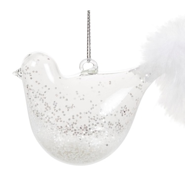  BIRDY CAM YILBAŞI AĞAÇ SÜSÜ 7X5 CM