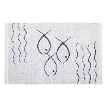  LARISSA FISH ÇİFT TARAFLI HALI LACİVERT BEYAZ 120X180