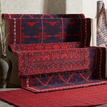  JINA HALI KIRMIZI LACİVERT 160X230