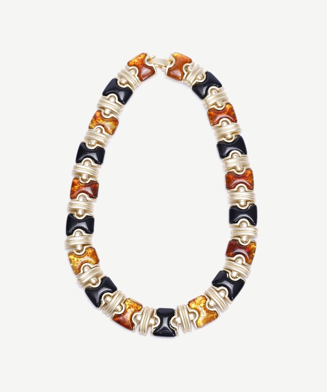  YARGICI Reçine Detaylı Gold Kolye