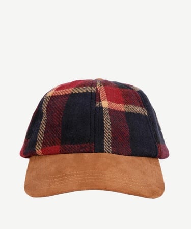  YARGICI Ekose Süet Detaylı Şapka