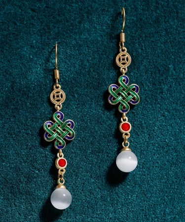  YARGICI Doğal Taş Detaylı Uzun Küpe