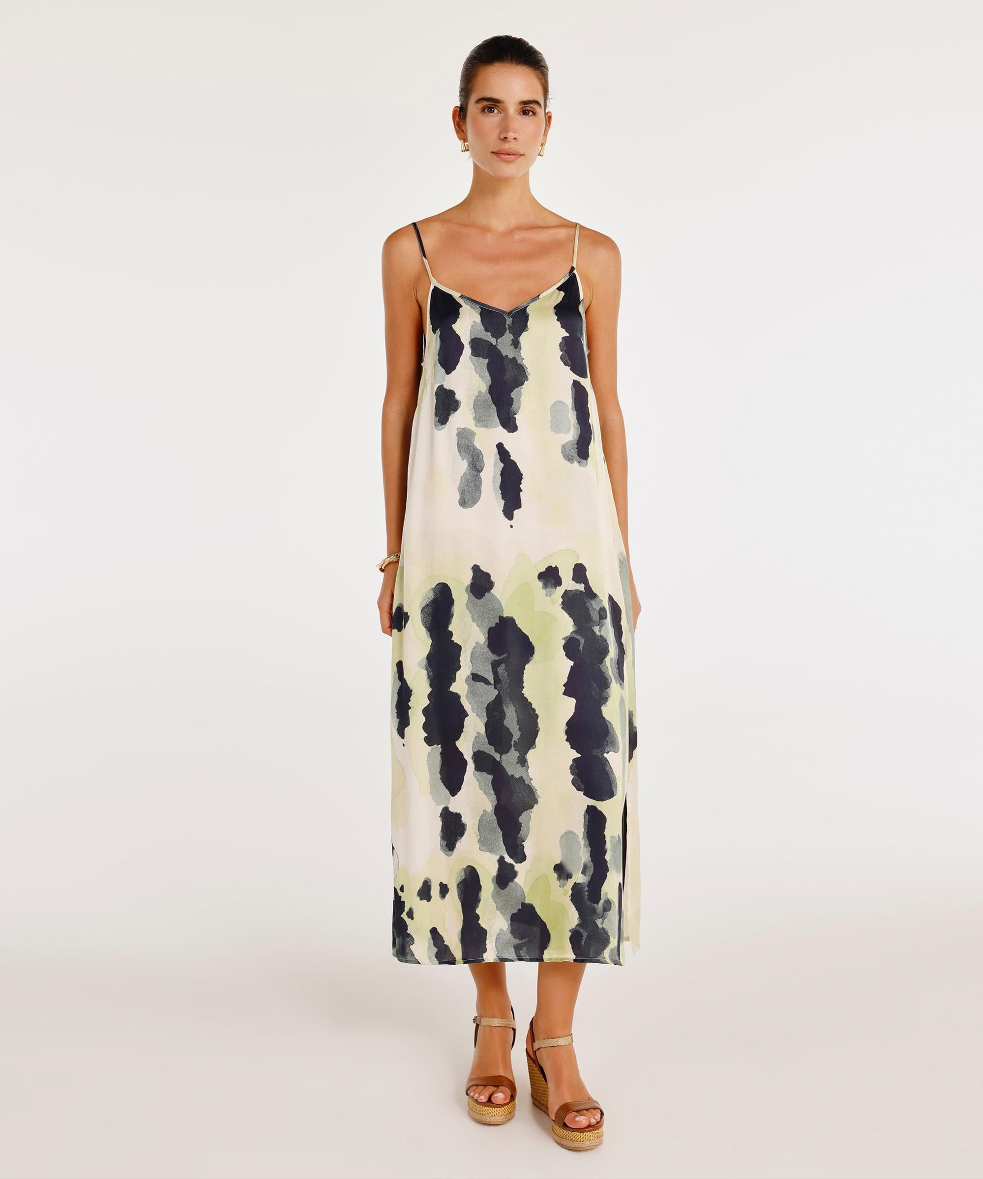  YARGICI Askılı Midi Boy Elbise