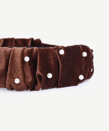  YARGICI Boncuk Detaylı Kadife Taç