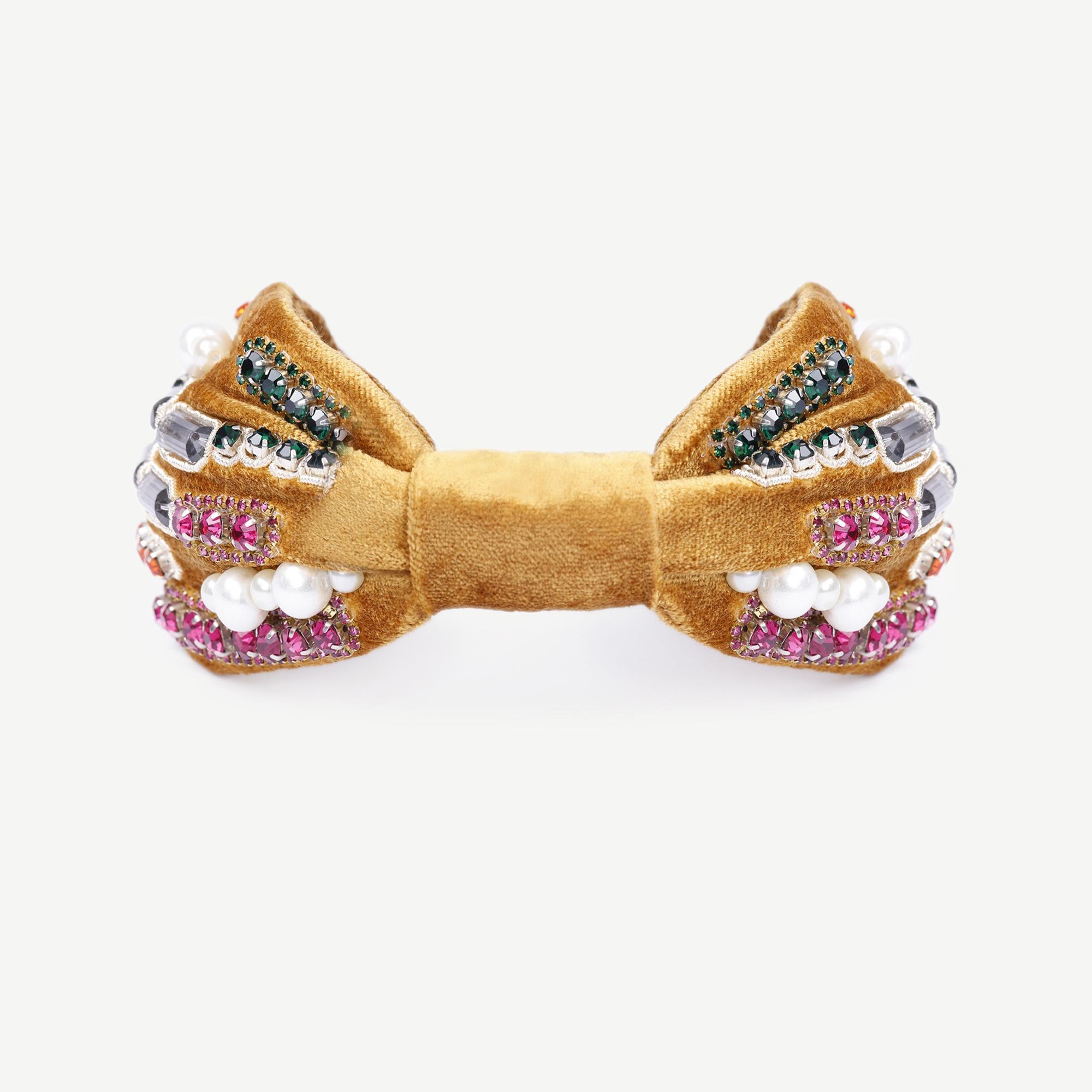 YARGICI Akrilik İnci Detaylı Kadife Taç