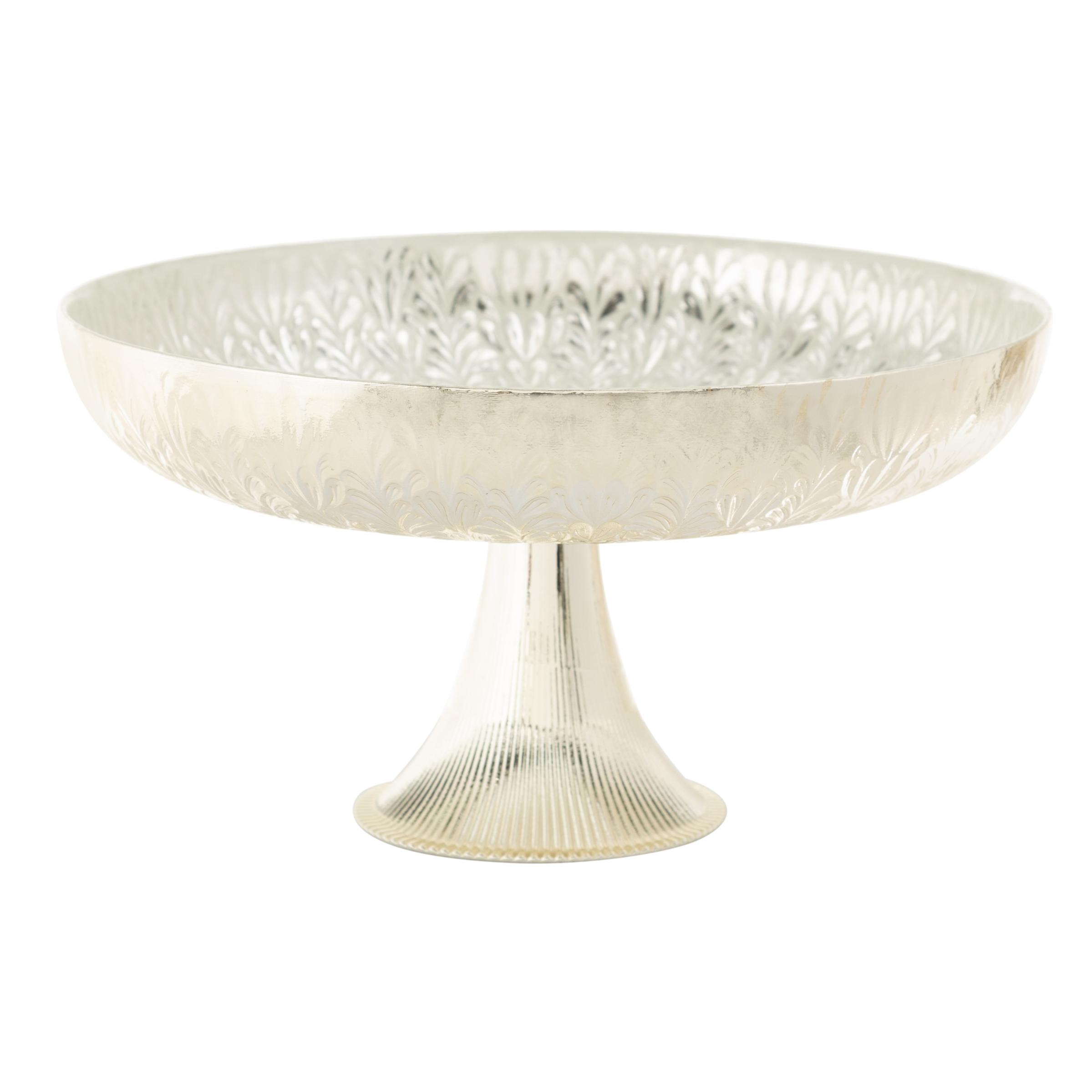  SILVER FLOWER AYAKLI SUNUM TABAĞI 28 CM