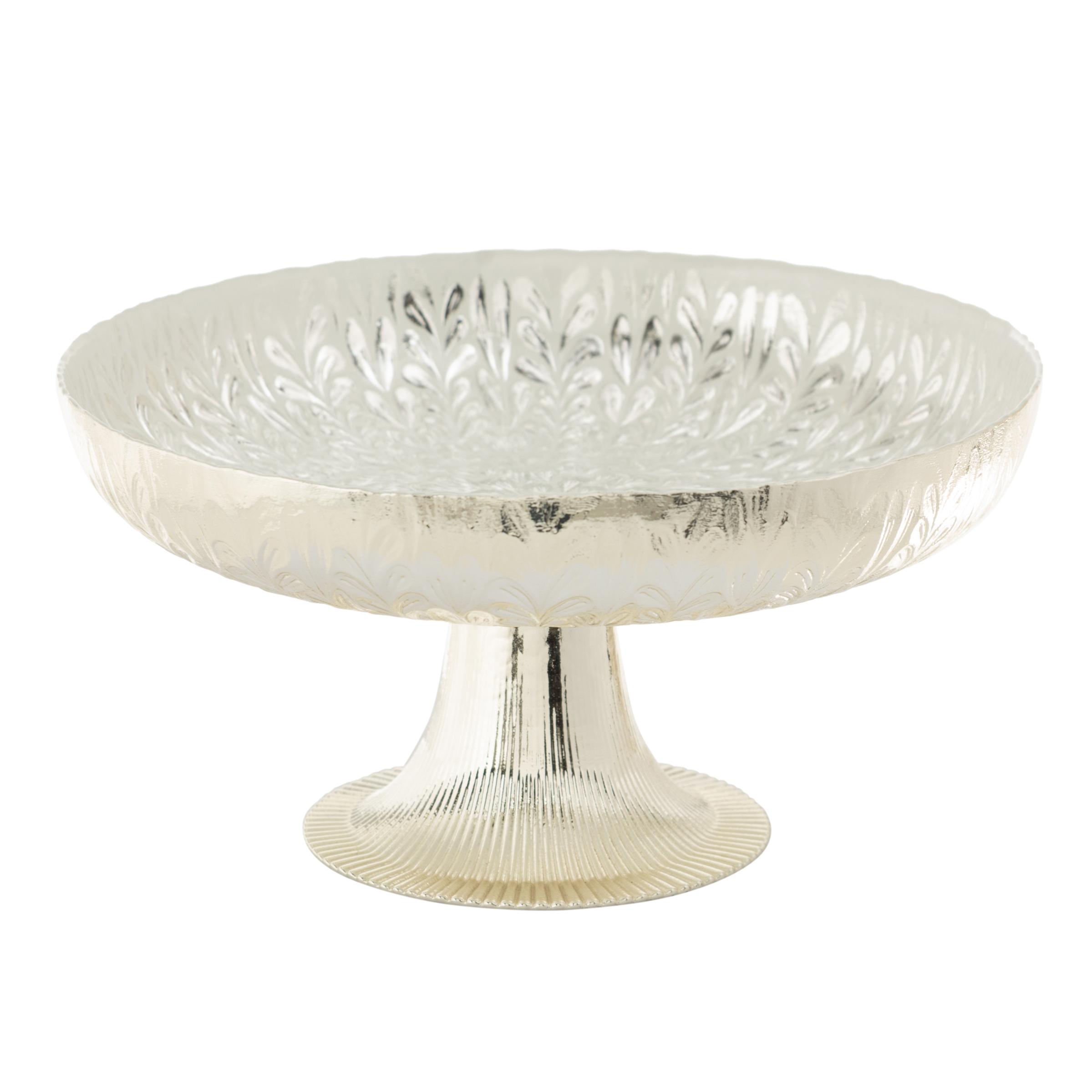  SILVER FLOWER AYAKLI SUNUM TABAĞI 21 CM