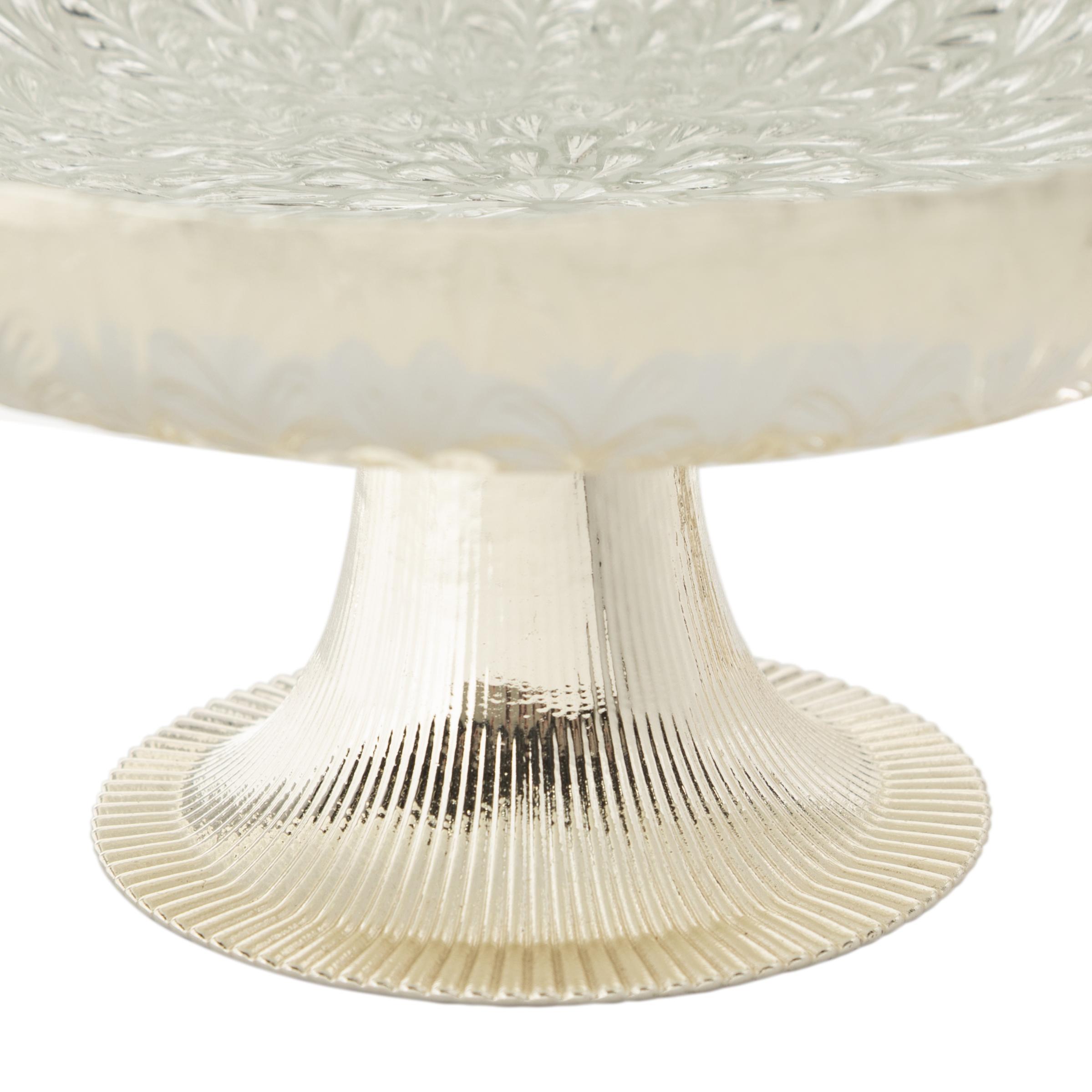  SILVER FLOWER AYAKLI SUNUM TABAĞI 21 CM