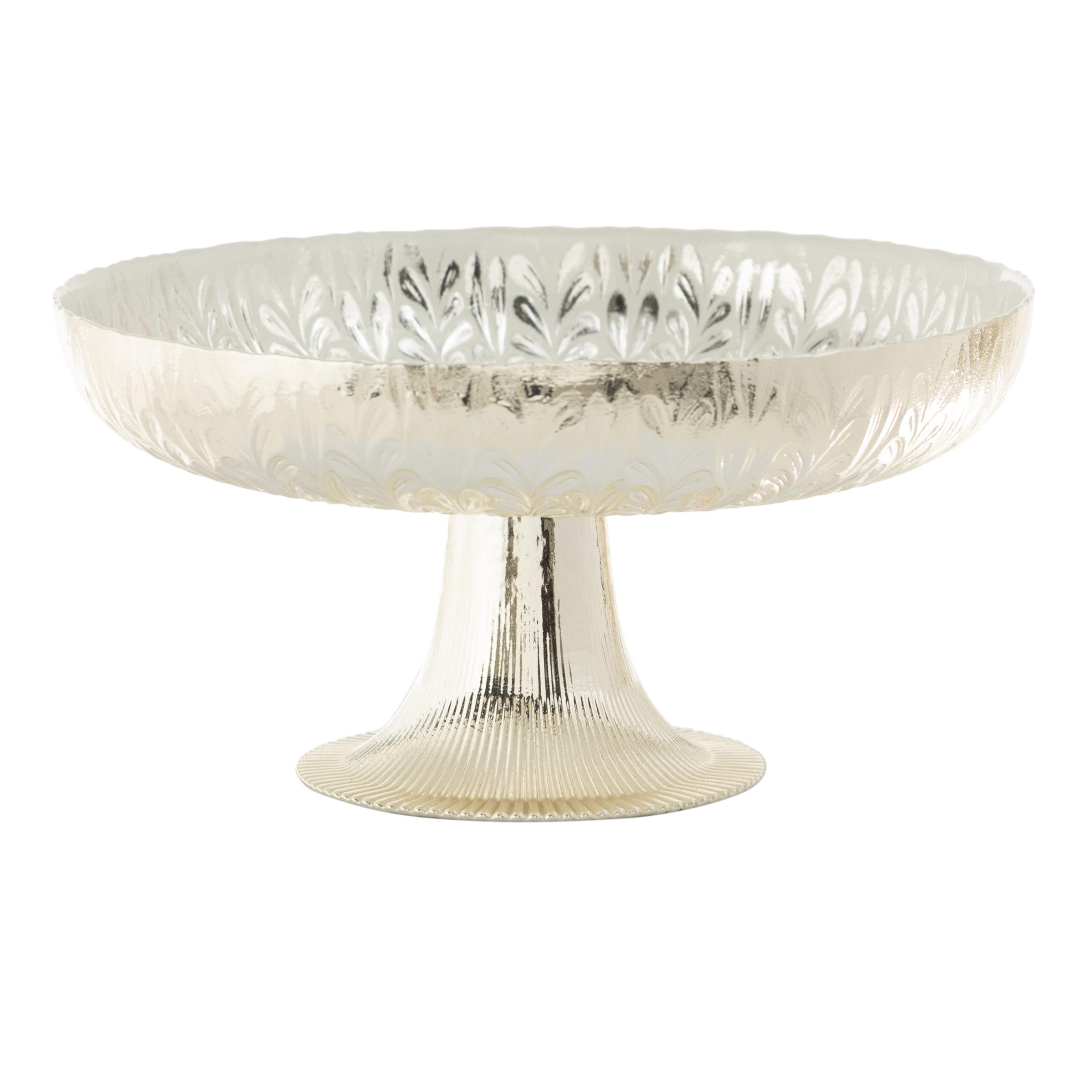  SILVER FLOWER AYAKLI SUNUM TABAĞI 21 CM