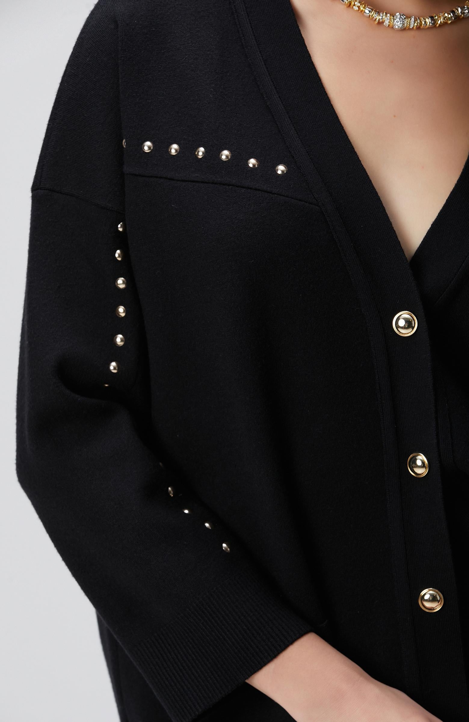 Network Kadın Siyah Trok Detaylı Hırka