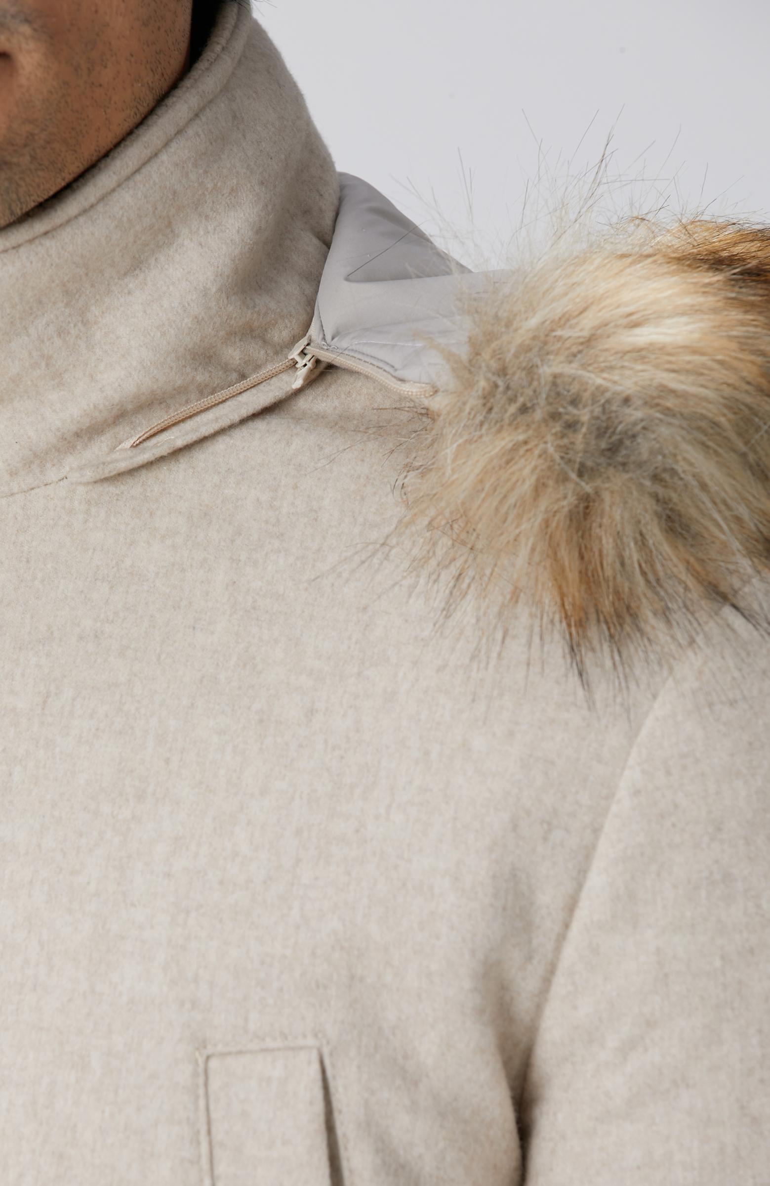  Network Erkek Taş Yün Kaşmir Karışımlı Casual Kaban