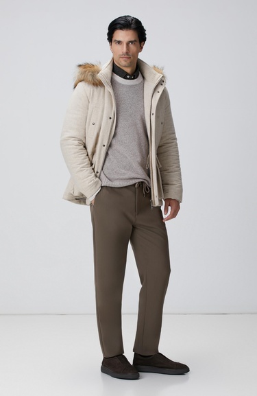  Network Erkek Taş Yün Kaşmir Karışımlı Casual Kaban