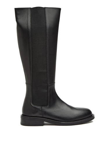  George Hogg Kadın Siyah Fermuarlı Deri Çizme
