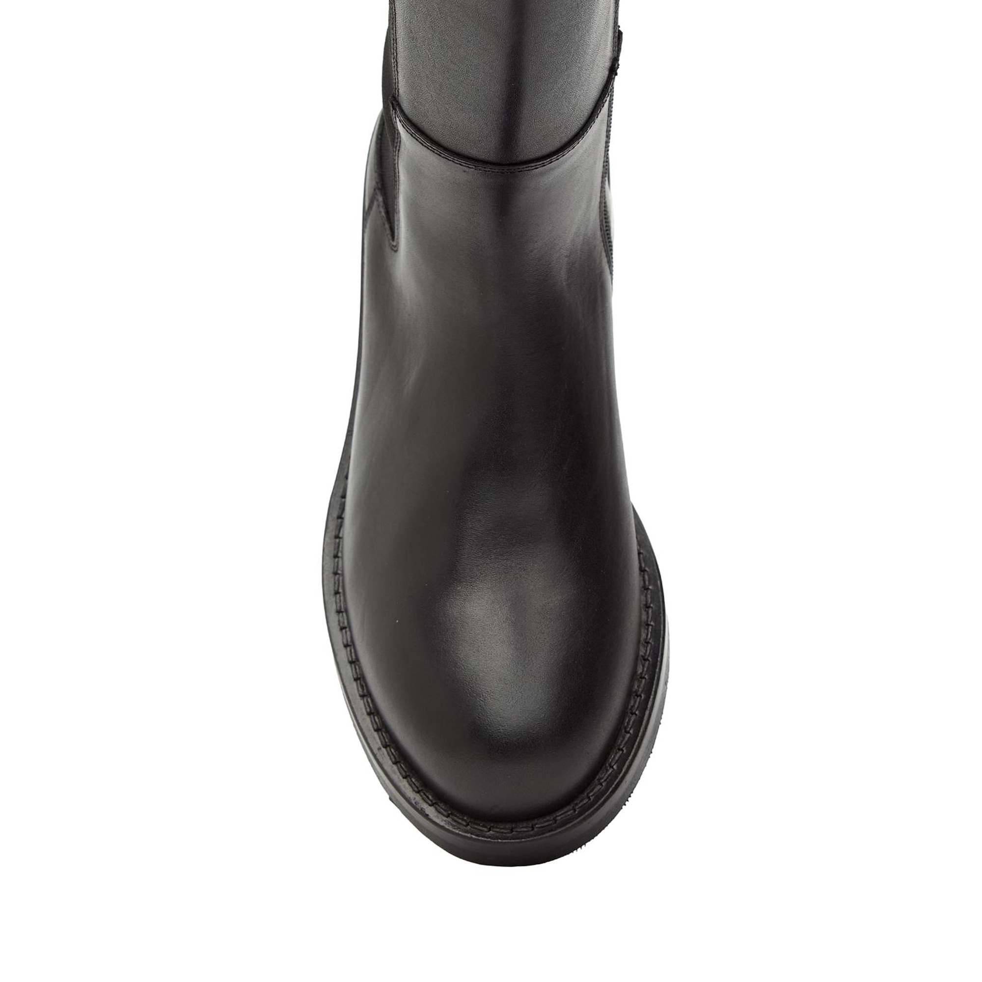 George Hogg Kadın Siyah Fermuarlı Deri Çizme