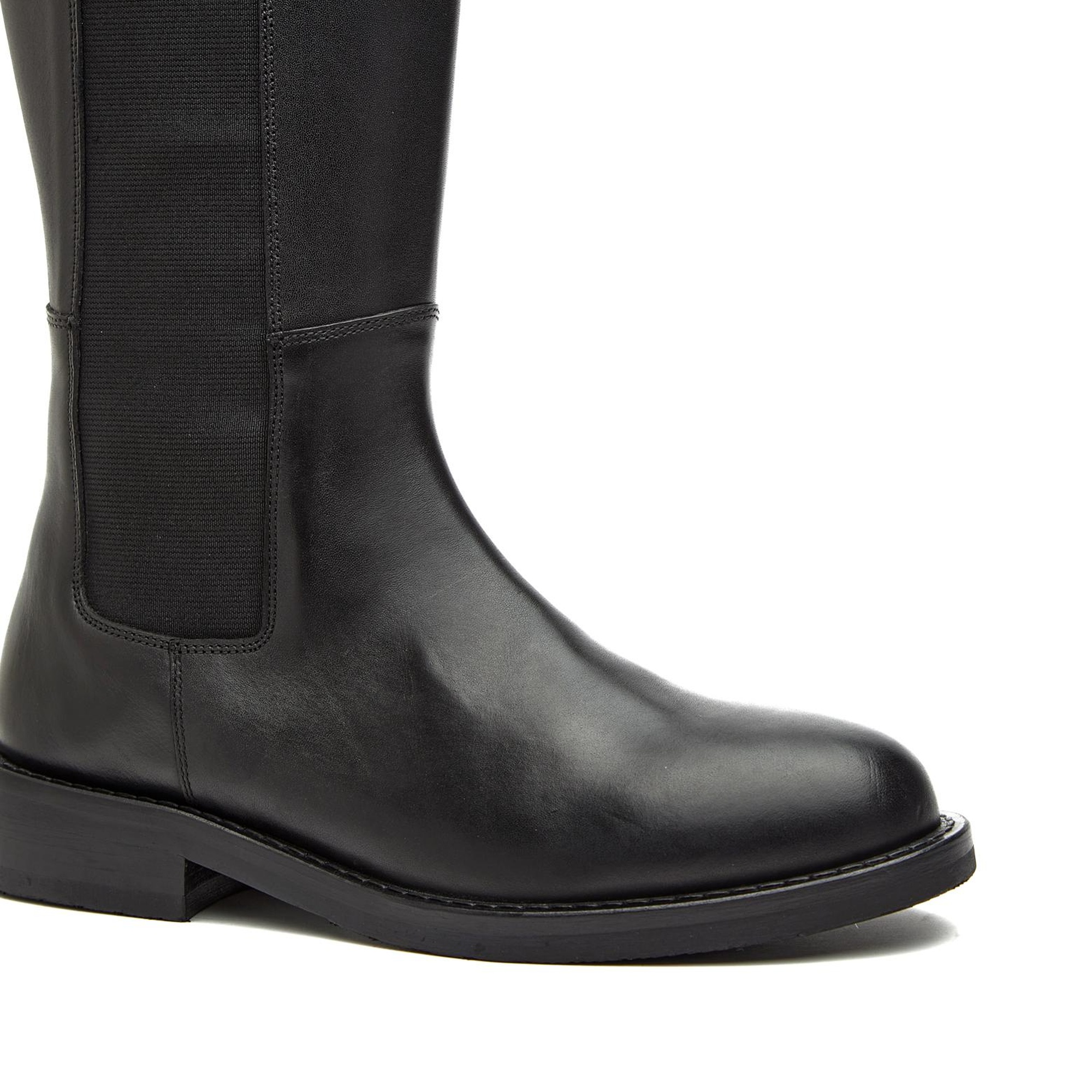 George Hogg Kadın Siyah Fermuarlı Deri Çizme