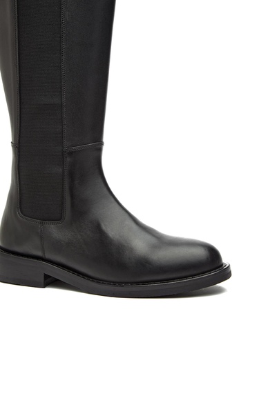  George Hogg Kadın Siyah Fermuarlı Deri Çizme