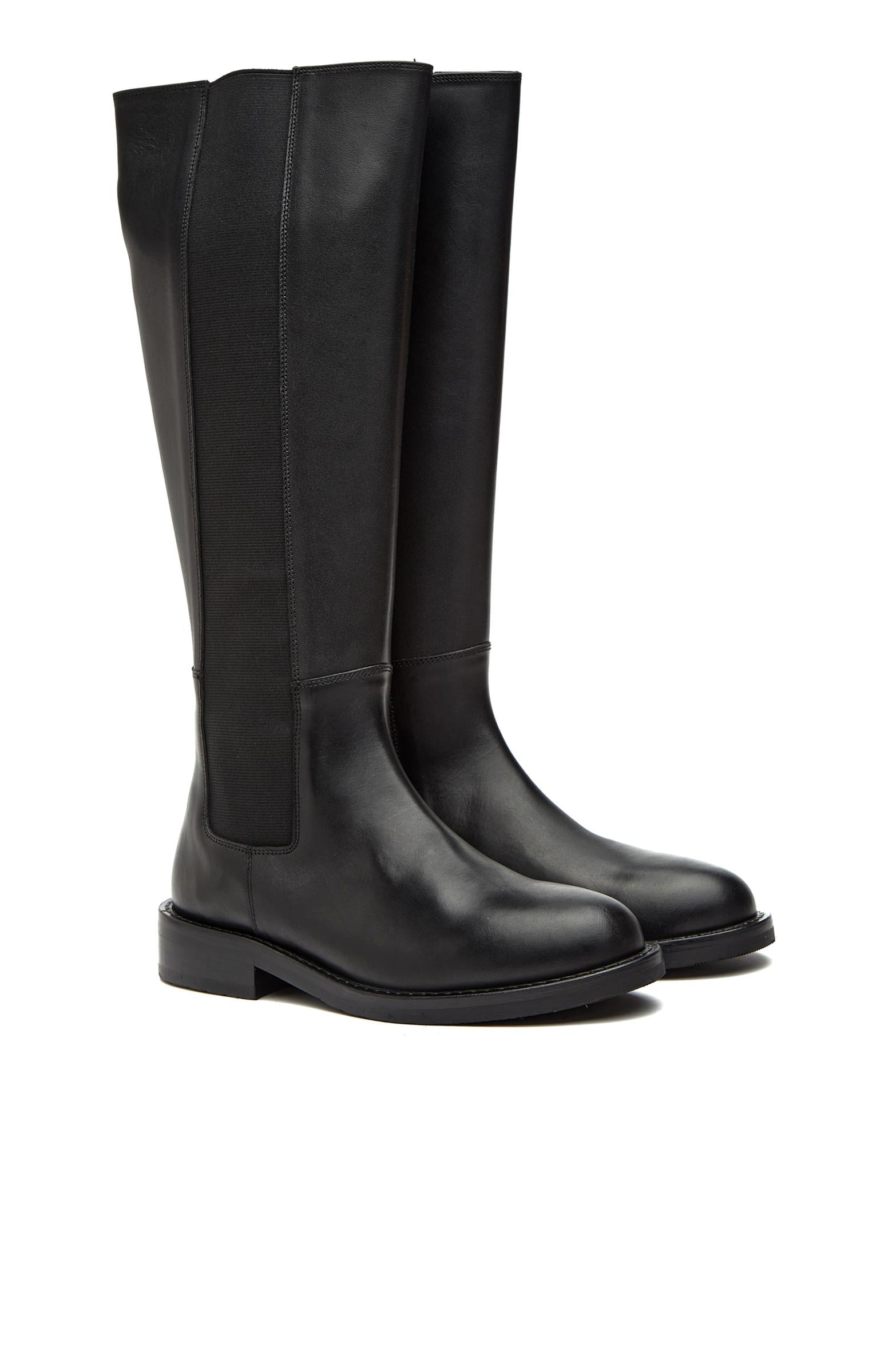  George Hogg Kadın Siyah Fermuarlı Deri Çizme