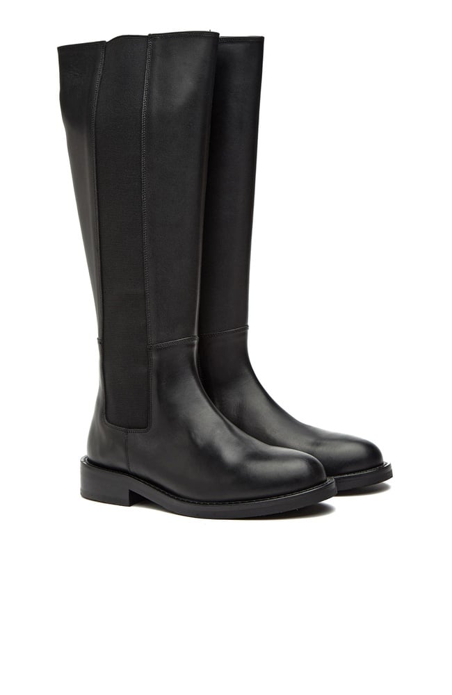  George Hogg Kadın Siyah Fermuarlı Deri Çizme