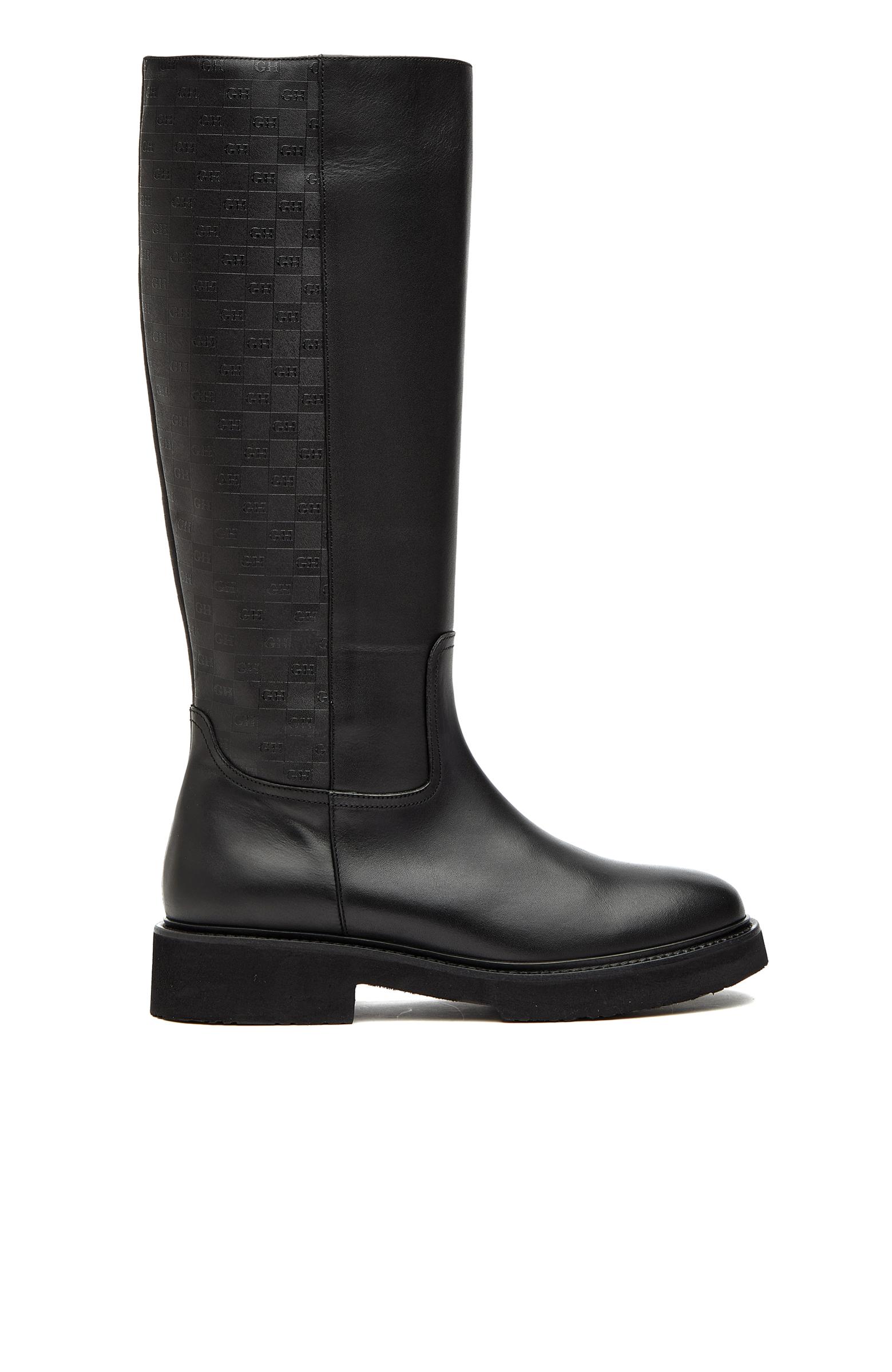 George Hogg Kadın Siyah Baskılı Deri Çizme