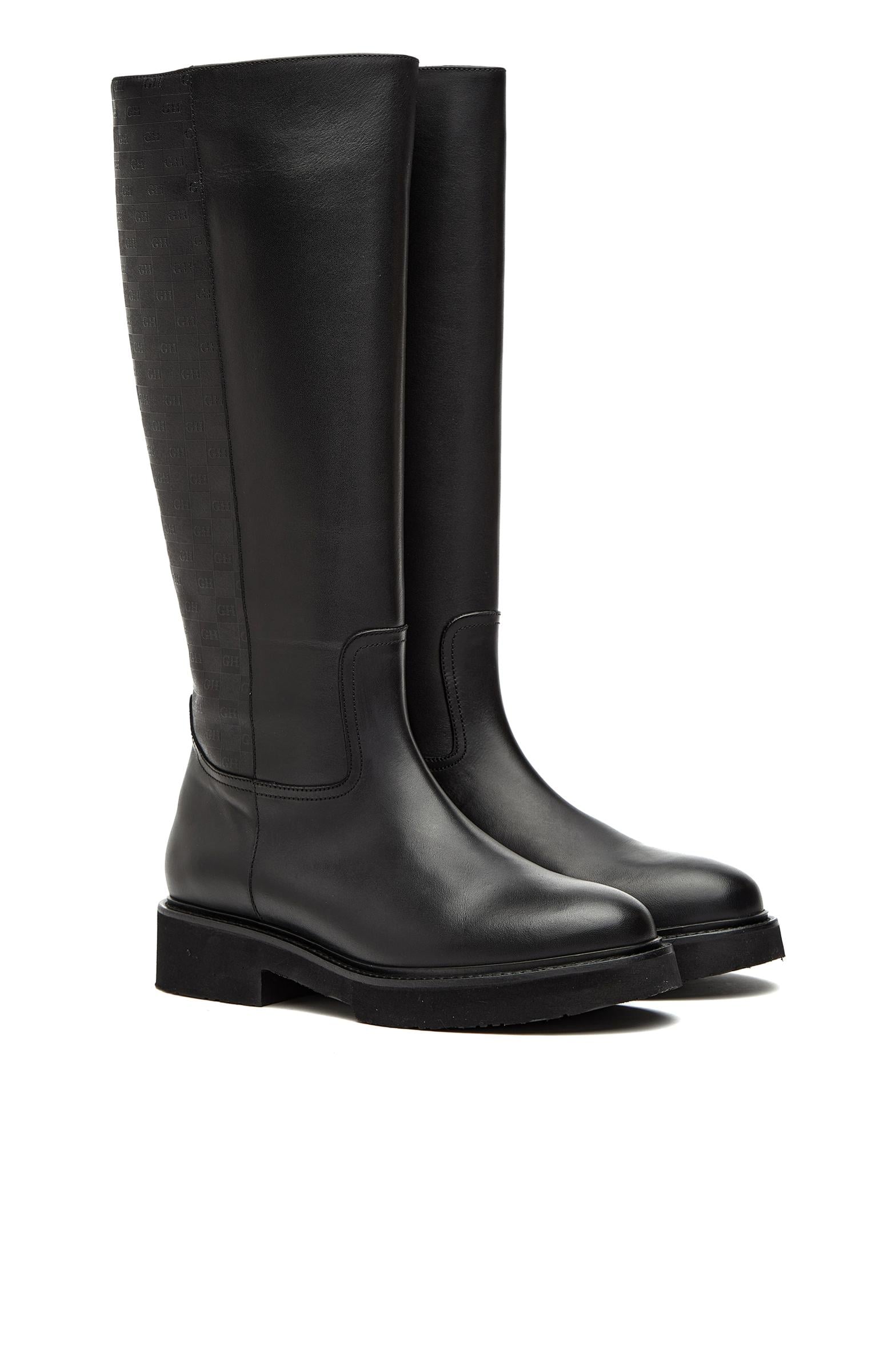 George Hogg Kadın Siyah Baskılı Deri Çizme